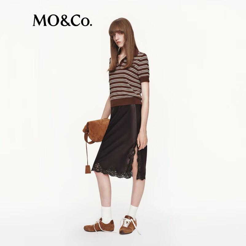 MO&Co. Поло в полоску, вязаный топ S black JDST online
