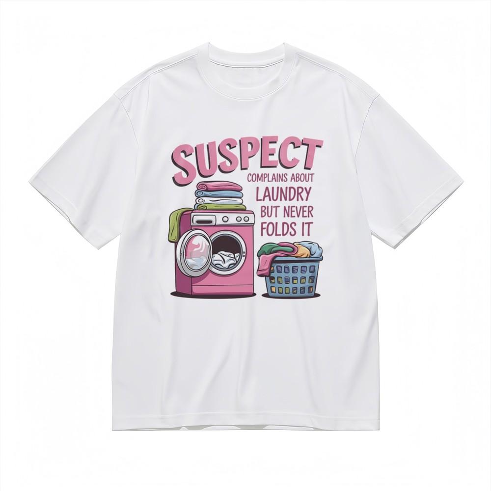 Women s Slight Stretch Classic T-Shirt Washing Machine Clothing Pile Design Tee M white FutureDesign