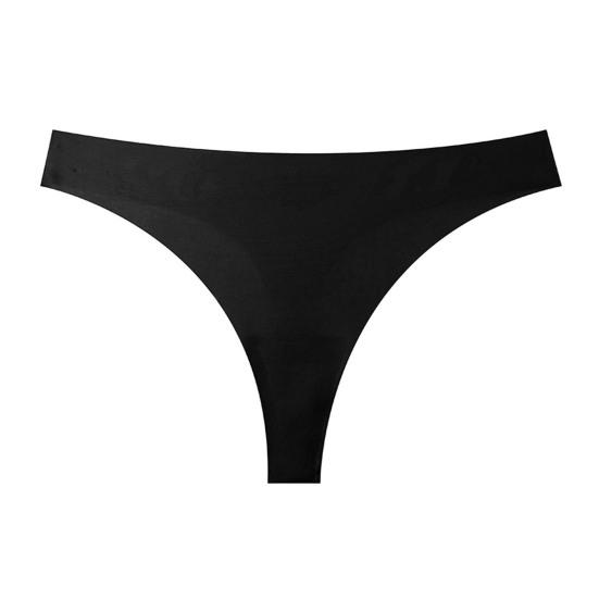 Бесшовные женские стринги с низкой талией, незаметные, для тренировок, сексуальные, эластичные, мягкие, дышащие XL чёрный Wangpuya