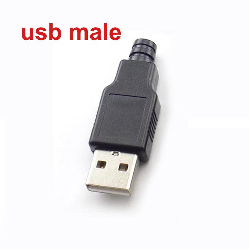 100 шт. Тип A Мужской Женский USB 4-контактный разъем разъема с черной пластиковой крышкой Тип A DIY наборы usb male gray QH1