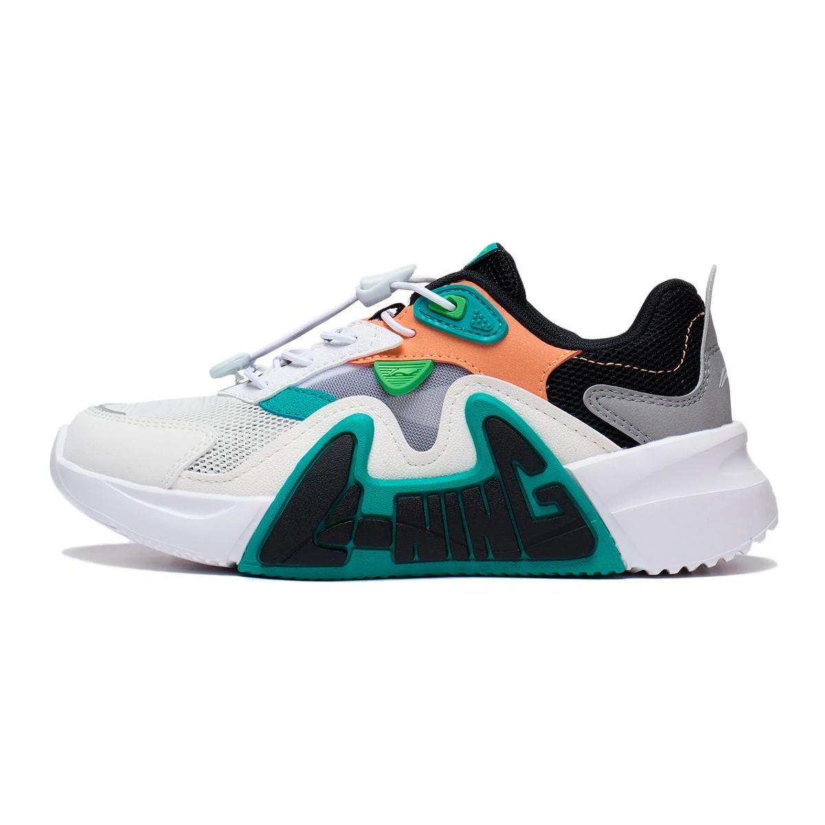 Li-Ning Кроссовки Cloud Non-Slip Shock Absorbing, износостойкие, легкие, спортивные, повседневные, детские, белые, черные, зеленые YKCT072-1 36 white