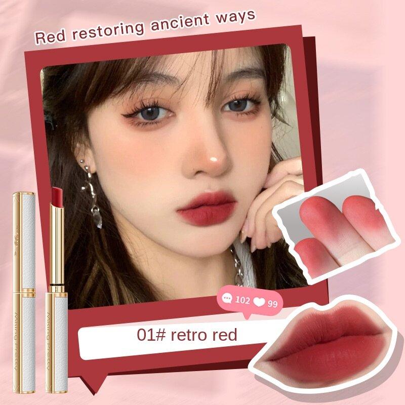 Роскошная матовая помада Lambski Увлажняющая матовая бархатистая помада Белая тонкая с помадой Антипригарные высокопигментированные невыцветающие помады black huangfu junyi
