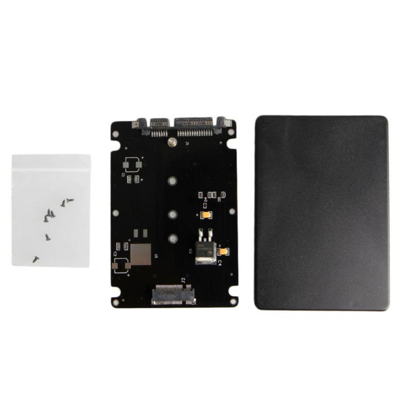 Черный корпус B + M гнездо 2 M.2 NGFF (SATA) Адаптер SSD на 2.5 SATA для m2 SSD 2230/2242/2260 / 2280 мм чёрный QQs