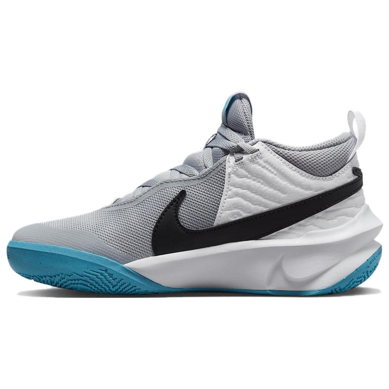 Nike Кроссовки детские Team Hustle D10 GS серо-голубые Lightning белые волчье-серые черные CW6735-104 38.5 gray
