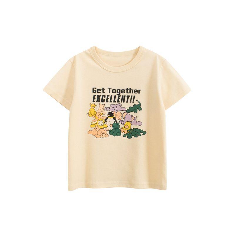 27Home Trendy Brand Export Children s Clothing 2026 Summer Children s Clothing Short-Sleeved T-Shirt Baby Girl Clothes Pure Cotton Printing Ht 9256m Apricot 90 beige TAOMall