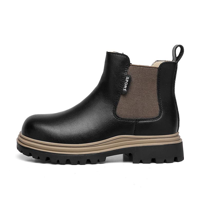 Детские модные уличные повседневные высокие ботинки Мартина в британском стиле, детские ботинки, туфли принцессы 26-37 26 чёрный FANQISON Sneakers
