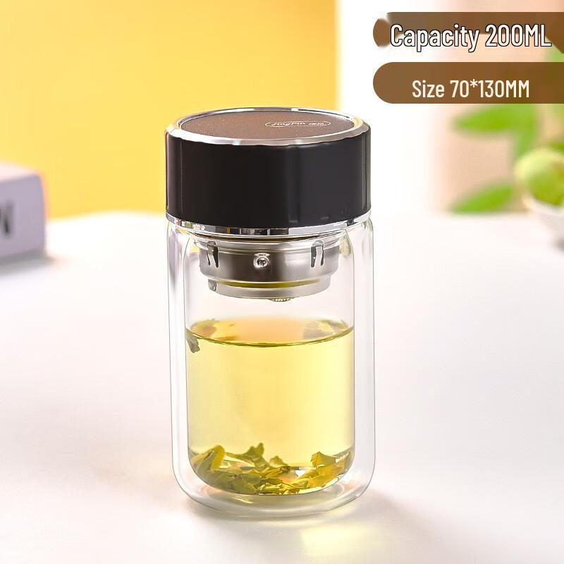 Кружка из боросиликатного стекла с двойными стенками Shangqi для чая и воды black JDST online