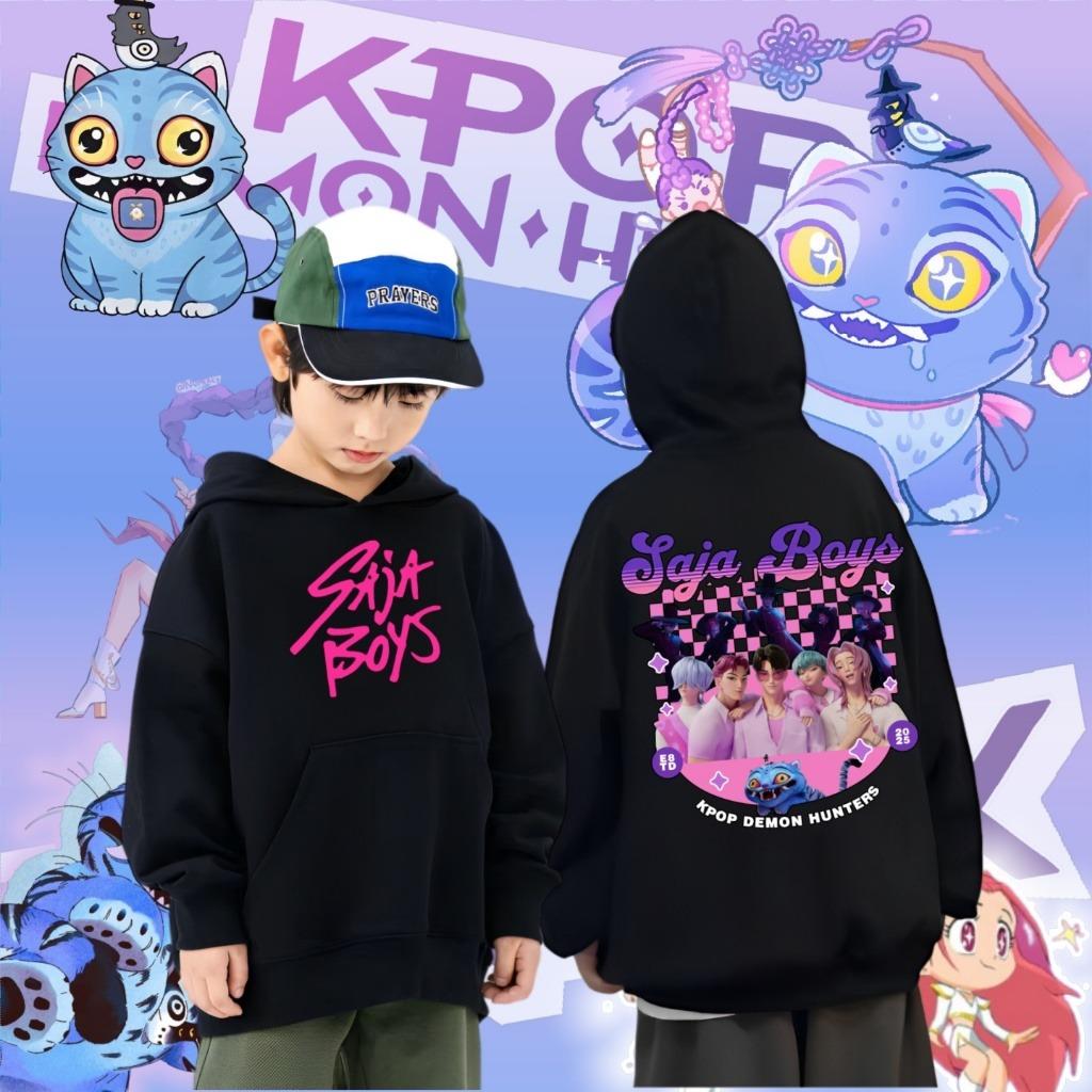 Осень KPOP Охотник на демонов Принт Черные Худи Мода Толстовка Пуловер Молодежный Детский Трендовый Уличный Детский Мальчик Толстовки с капюшоном 100 white No. 11 Fashion