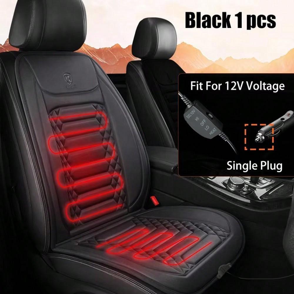 Car Heated Seat Cushion Winter Vehicle Rectangular Heated Seat Cover Suitable 12V Universal Car Seat Protector Cloak Cover Pads 1PC black 91140109MA0LUCD05R
