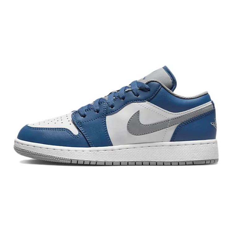 Детские кроссовки Air Jordan 1 Low GS True Blue Cement Cement-Grey White 553560-412 36 gray