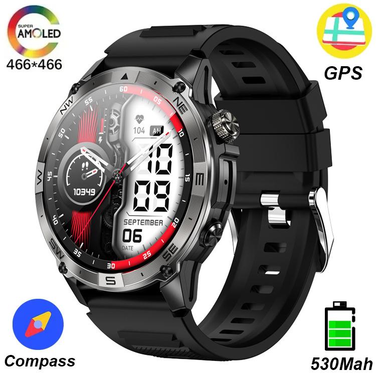SACOSDING SACOSDING Умные часы Amoled Экран Bluetooth Звонки Мужские Наружные Спортивные Высота АД GPS Позиционирование Движения Компас Смарт-часы gray SACOSDING Smart Watch