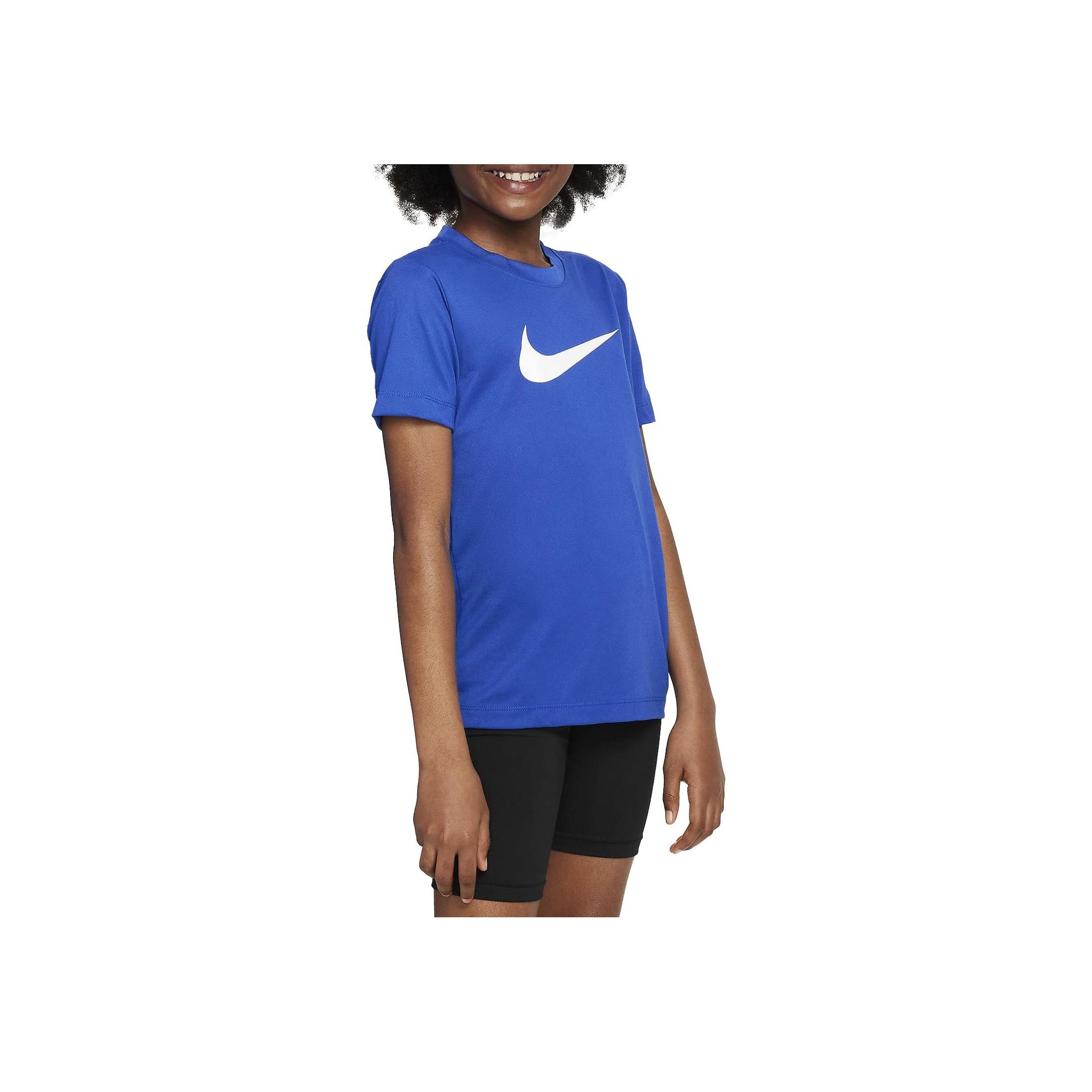 Nike Legend Dri-FIT Удобная Мягкая Дышащая Футболка с Коротким Рукавом Детские Топы Синий FZ5199-480 L blue
