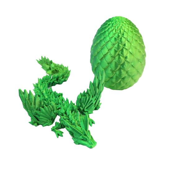 Фигурка яйца дракона, напечатанная на 3D-принтере, с подвижными суставами, фигурка летающего дракона, игрушка-непоседа, яйцо дракона с артикулированным драконом внутри, украшение green Dubonnet