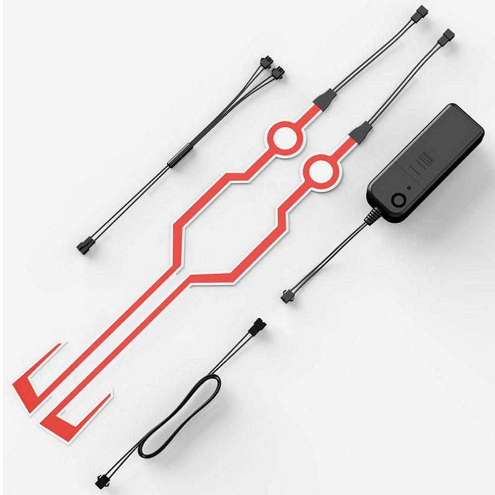 Пара мотоциклетных шлемов Capacete De Moto Light Riding Signal EL Strip Kit Bar DIY Helmet Led Strip Reflector Cold Light Fil красный Home Of Auto Parts