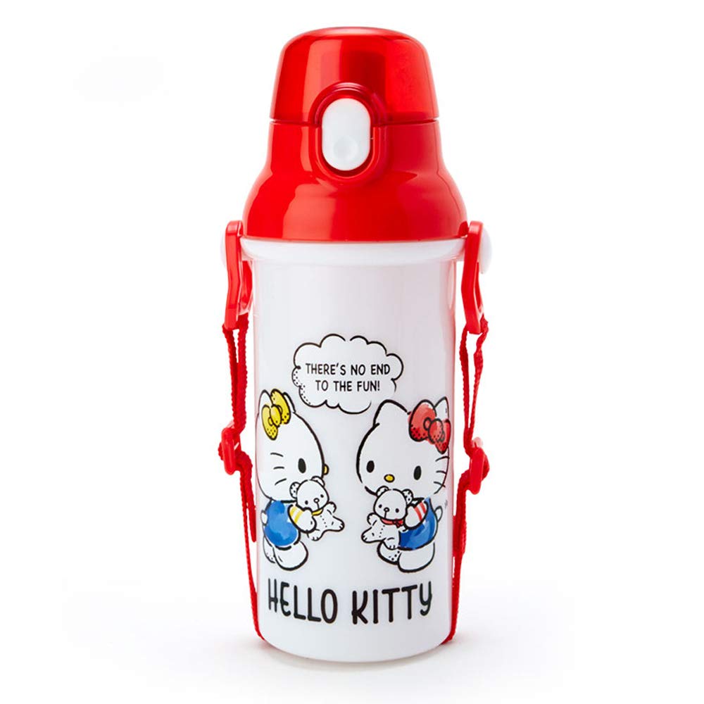 Sanrio Вода Из Антибактериального Пластика Хелло Китти Для Холодной Воды Наплечная Именная Тарелка Посудомоечная Машина 229601 SANRIO Детская Бутылка, 480 мл, С Одной Кнопкой red