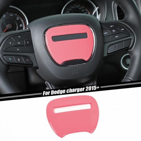 Pink Steering Wheel Center Decor Cover Trim for Dodge Challenger Charger 2015+ gray gfvbfgd