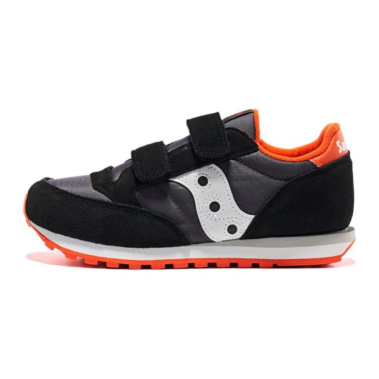 Saucony Jazz Double HL Ткань Удобные Прочные Низкие Детские Беговые Кроссовки Детские беговые кроссовки Черный Серый Оранжевый SK265142 30 black