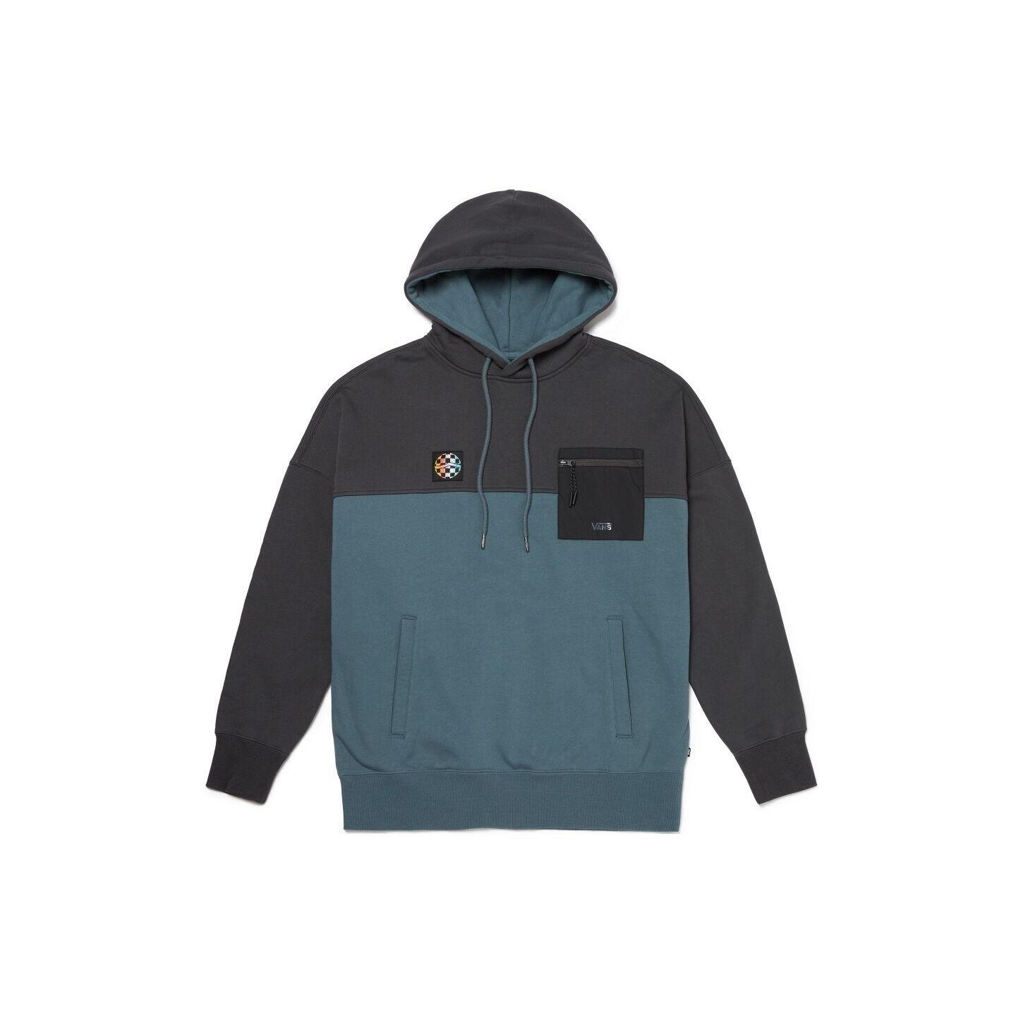 Vans SS23 American Vintage Color Block Hoodie Women Hoodies Blue Green VN0A7YIPRV2 XL black