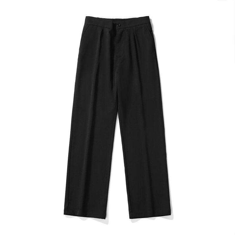 Dongjie Nologo Spring Korean Style Men s Draped Straight-Leg Dress Pants Buttbill High-End Studio Casual Pants Black S black TAOMall