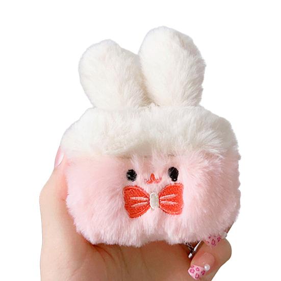 Plush Rabbit Dog Earbud Case for AirPods 1/2/3/4 for AirPods Pro 1/2/3 Bluetooth-compatible Wireless Earphone Charging Case Cover Headphone Protective D розовый caichong