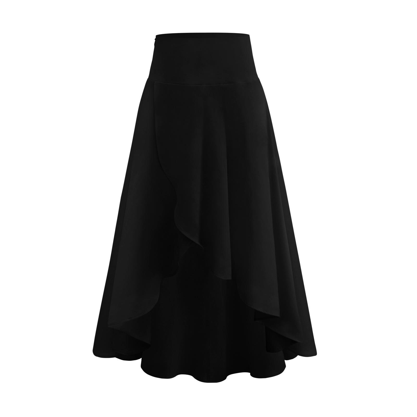 Женская летняя однотонная нерегулярная юбка с рефлекторами S black clothes come on
