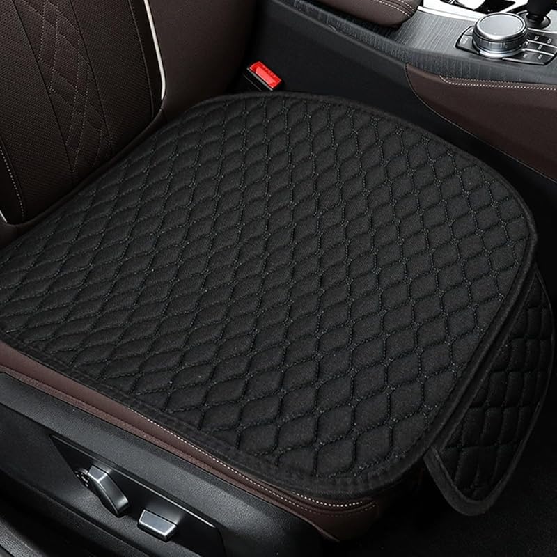 Car Seat Cover, Comfortable Anti-Slip Linen Auto Front Seat Protector, Breathable Seat Bottom Cushion Pad With Storage Pocket, Universal Vehicle чёрный 91330302MAC2UDB340