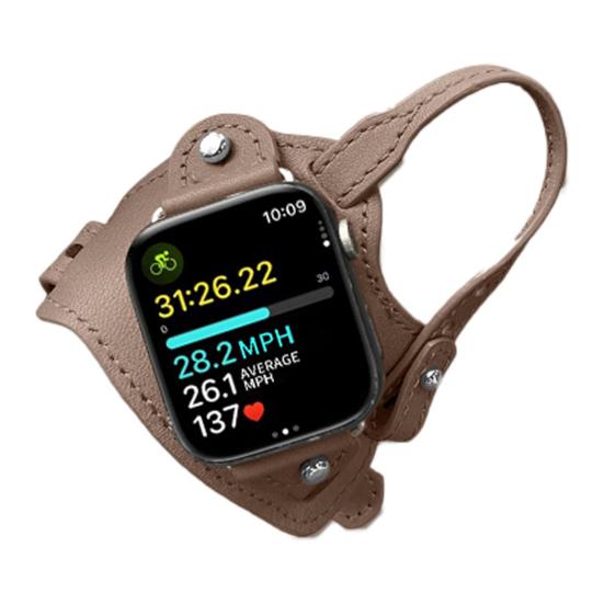 Ремешок для часов для велоспорта, совместимый с Apple Watch Series, регулируемый, винтажный, из искусственной кожи, сменный браслет для смарт-часов коричневый Eonspot