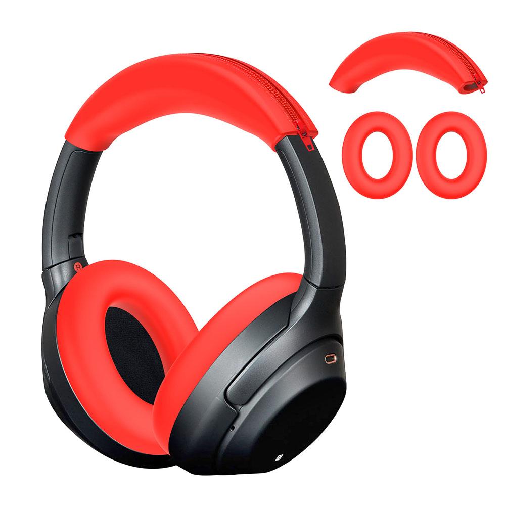 1 пара силиконовых амбушюр, подушечек-чехлов для наушников Sony ULT WEAR WH-1000XM3/XM4, защитный чехол-рукав красный Simple Nest