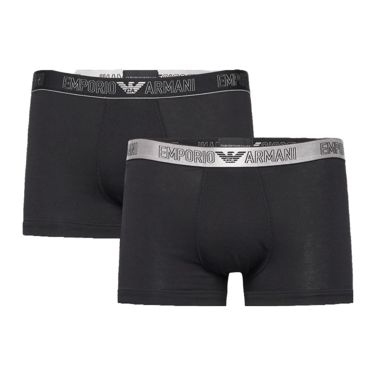 Emporio Armani Мужское нижнее белье с принтом букв, однотонное, узкого кроя, 2 шт., Черный 111210-3F598-2382 S gray