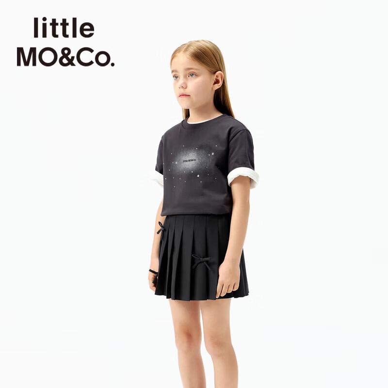 Little MO&Co. Детская антибактериальная хлопковая футболка с коротким рукавом 5A 120 black JDST online