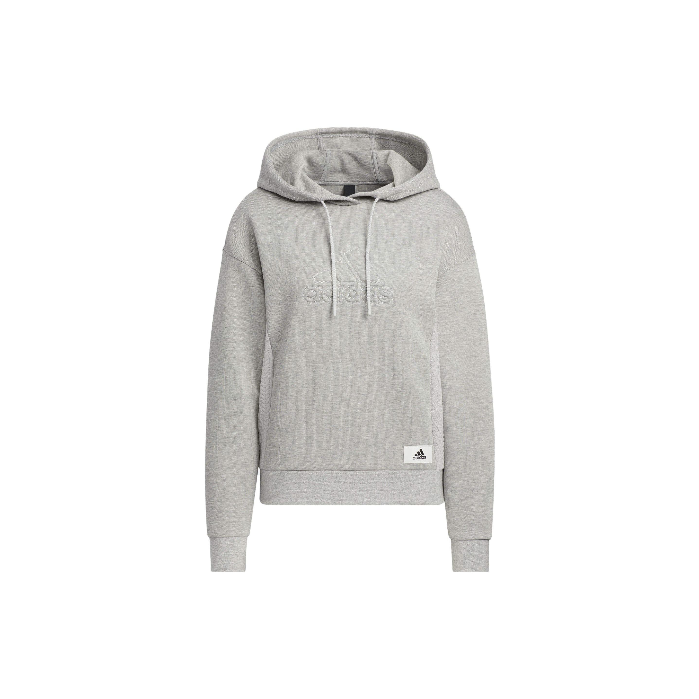 Adidas Толстовка с капюшоном Lounge с логотипом Letter Женская толстовка серая IP0754 M white
