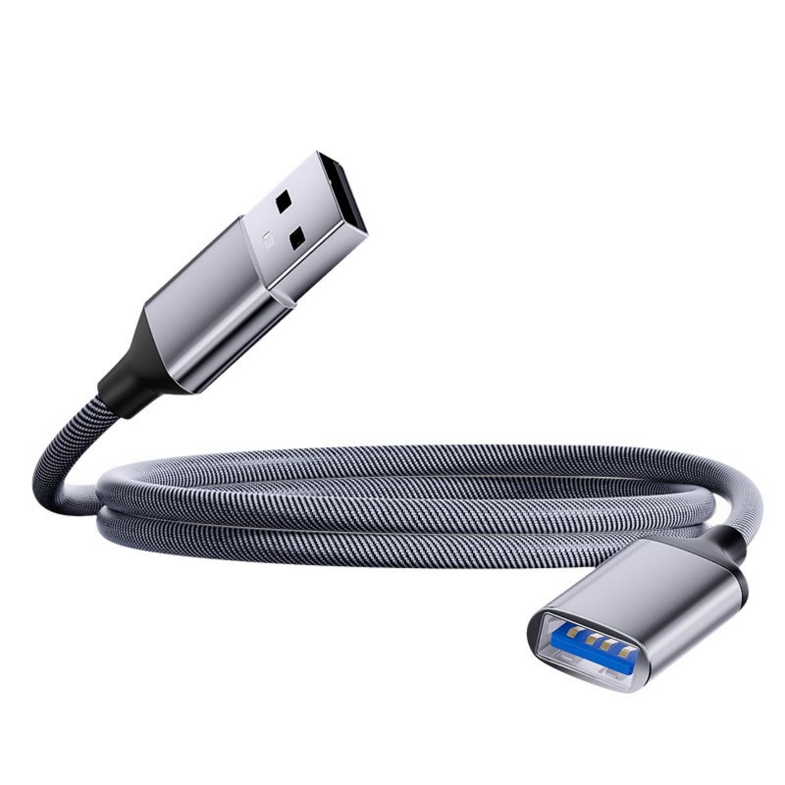 Удлинительный кабель USB с разъемом «мама/папа-папа» для стабильной передачи данных, высокоскоростной 480 Мбит/с, кабель USB A-USB 1m gray Xudikou