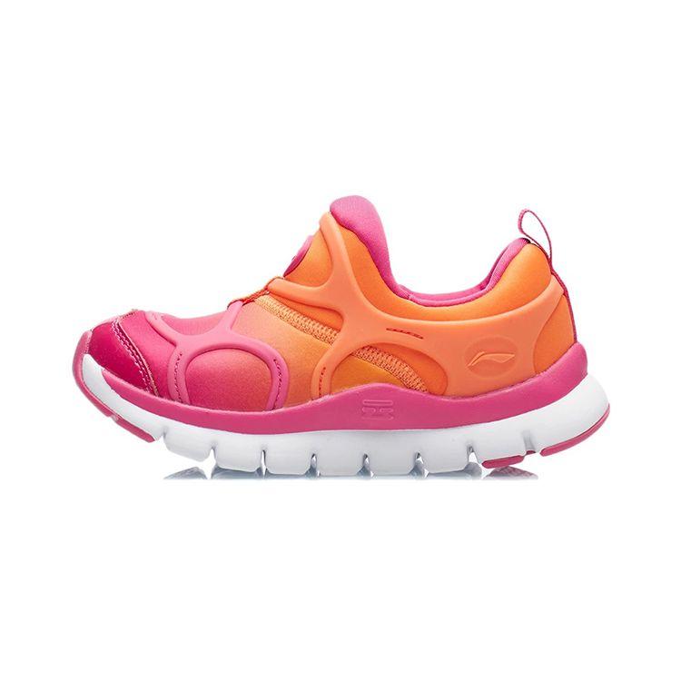 Кроссовки Li Ning Kids Sports Lifestyle Series Slip-On, нескользящие, амортизирующие, износостойкие, дышащие, легкие, с низким верхом YKAP154-42 28 orange Li-Ning