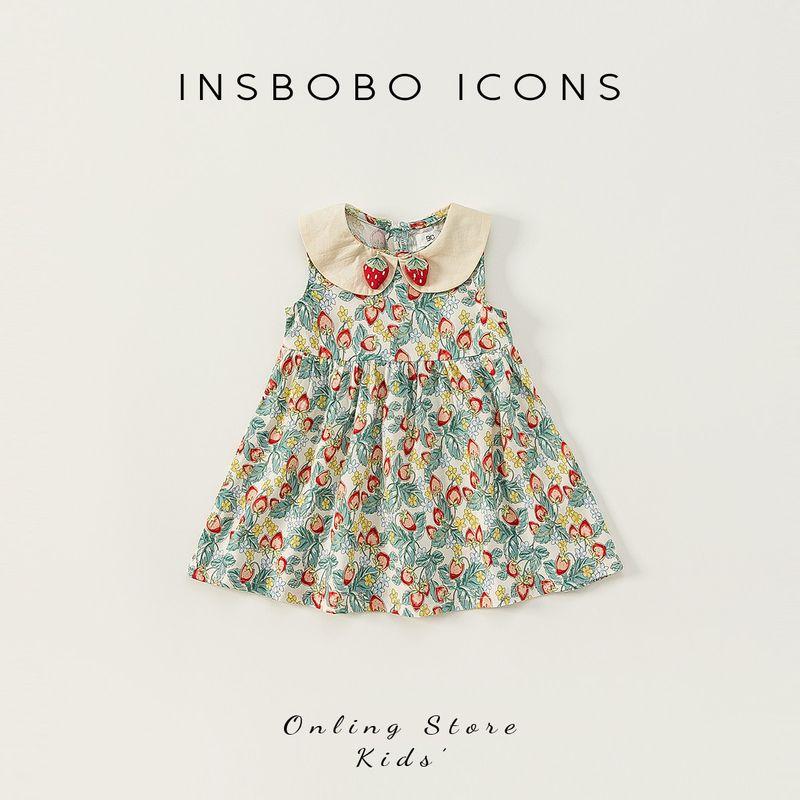 Girls  Dress Summer Wear 2026 New Style Baby Girl Strawberry Sleeveless Dress Little Girl Princess Dress Kidsren s Summer Clothing Green 80 beige TAOMall