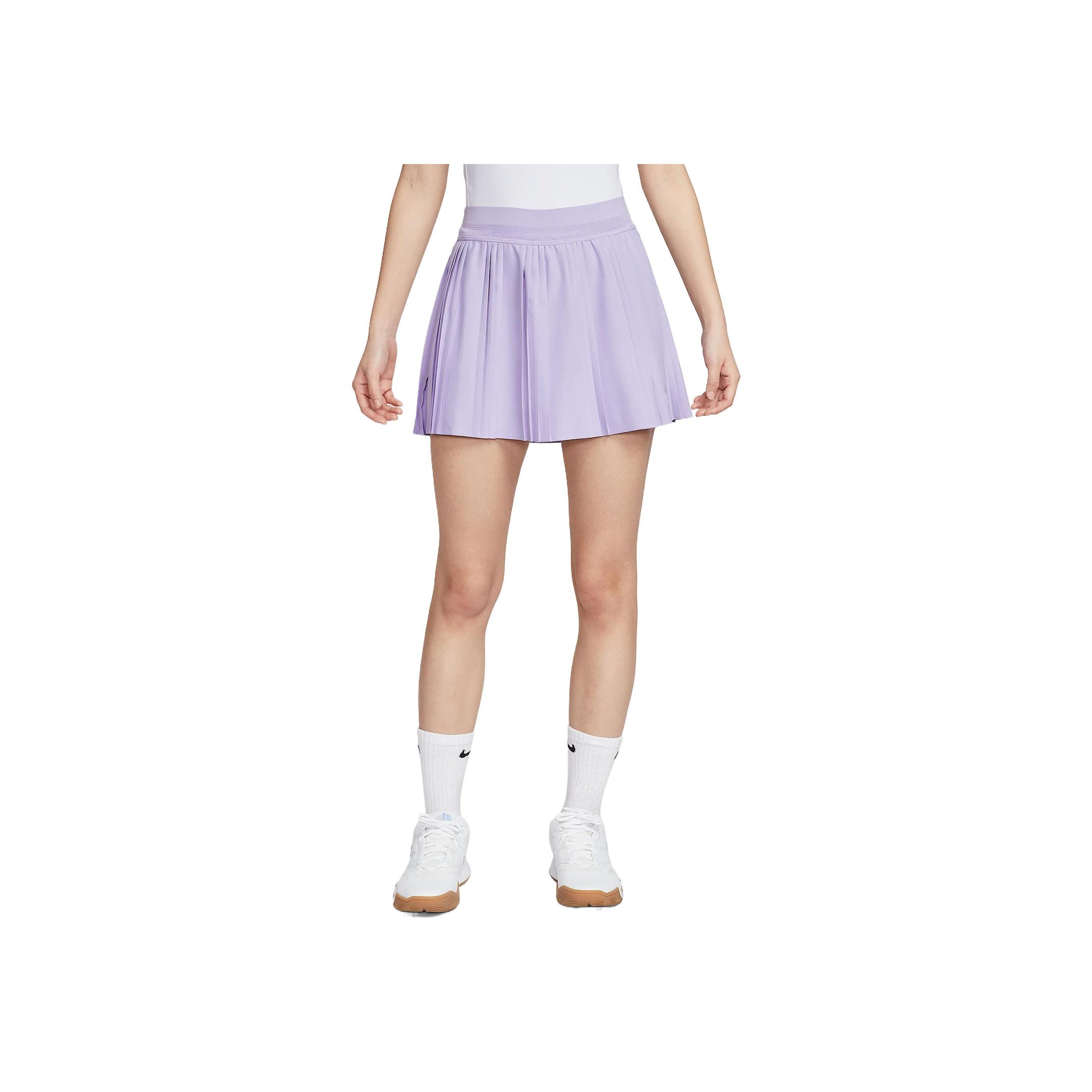 Nike Женская теннисная юбка Dri-FIT ADV Advantage Ace с высокой талией, фиолетовая, FZ6513-515 S white