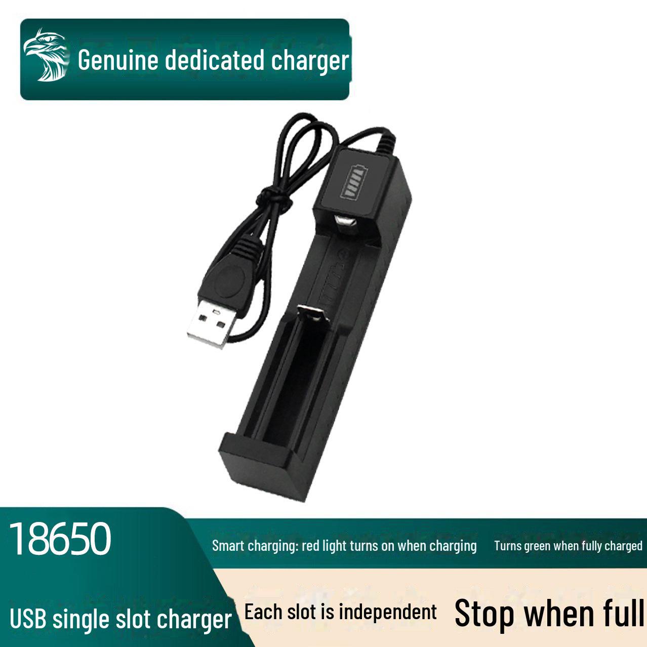 Умное зарядное устройство USB для литиевых аккумуляторов 18650 с фонариком, многослотовый зарядный бокс на 4,2 В/3,7 В black AI Supermarket