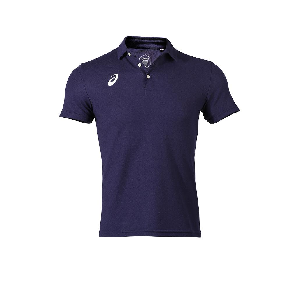 Asics Comfortable Breathable Casual Short Sleeve Polo Shirt Men tops Navy-Blue 2031C017-400 XS black