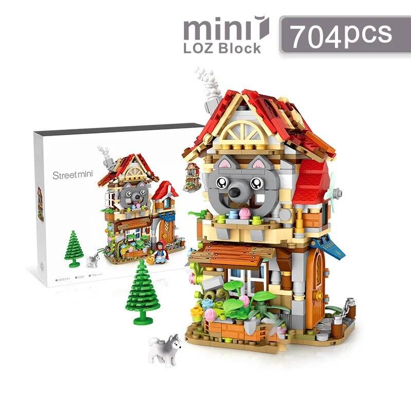 709 шт. Магазин Такояки Вид улицы Изакая Магазин Игрушки, MOC Конструкция Креативный Набор Моделей Архитектуры, Мини Строительные Блоки beige Bai Fen Bai dolls and toys