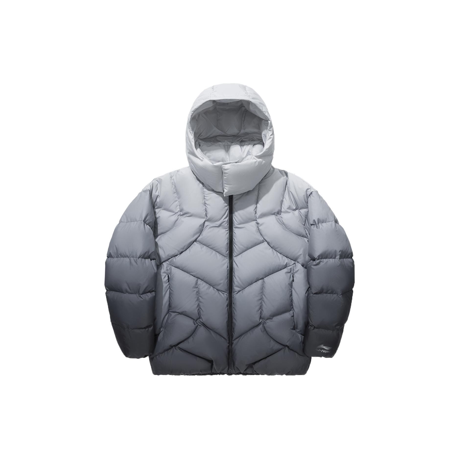 Li Ning X Steven Harrington Градиент Свободный Сплайсированный Пуховик Унисекс Верхняя Одежда Градиент-Антарктида-Серый AYMT377-3 XXL gray Li-Ning
