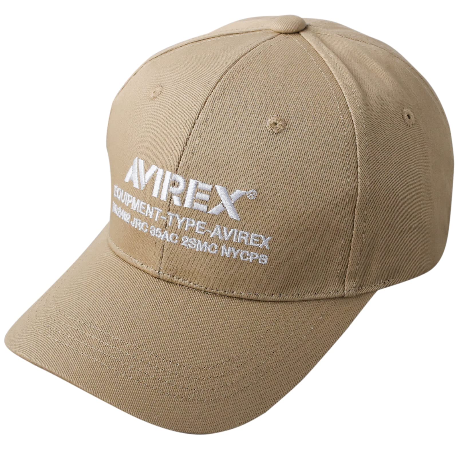 Avirex NUMBERING Военная Хлопковая Бейсбольная Поло Кепка Низкая Полная Кепка Одна 6-панельная Кепка, Мужская Кепка, Кепка, Кепка, (JP, Алфавит, Размер, Бежевый) бежевый
