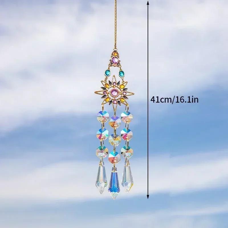 Оконные призмы Радужные колокольчики ветра Солнце Луна Подвесной ловец света Садовый декор Инструменты Креативный Модный Новый Хрустальный кулон gray YTO sofa cover