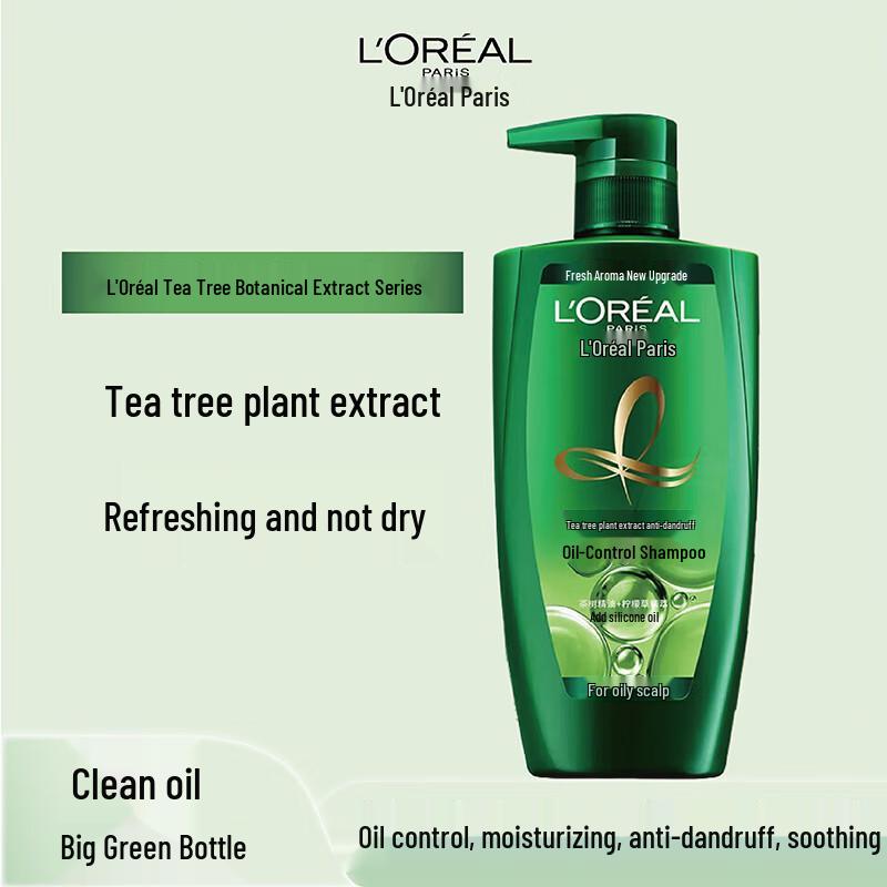 Шампунь L Oréal с чайным деревом для контроля жирности и против перхоти green LOREAL