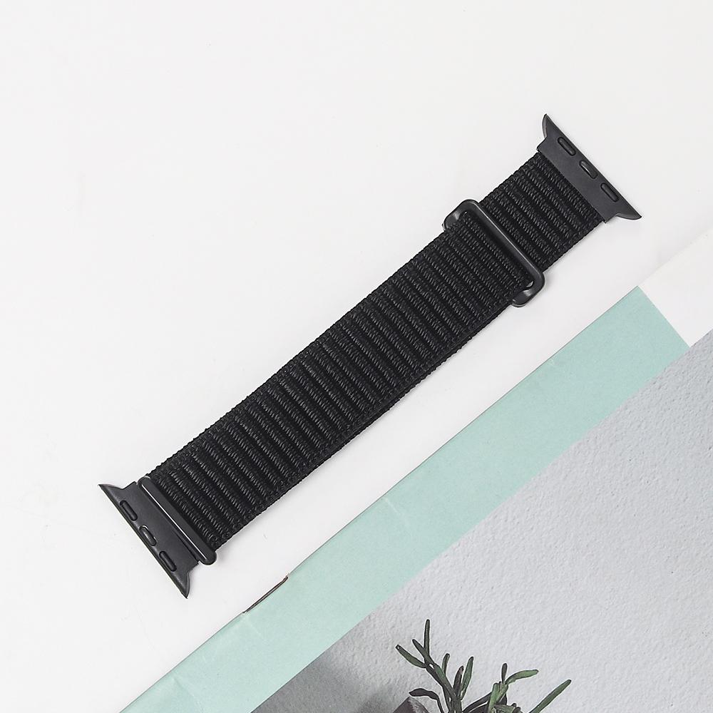 1шт нейлоновый ремешок для Apple Watch Band Ultra 2 49мм 45мм 44мм 42мм регулируемый эластичный браслет 42mm 44mm 45mm 49mm чёрный Xiao Home