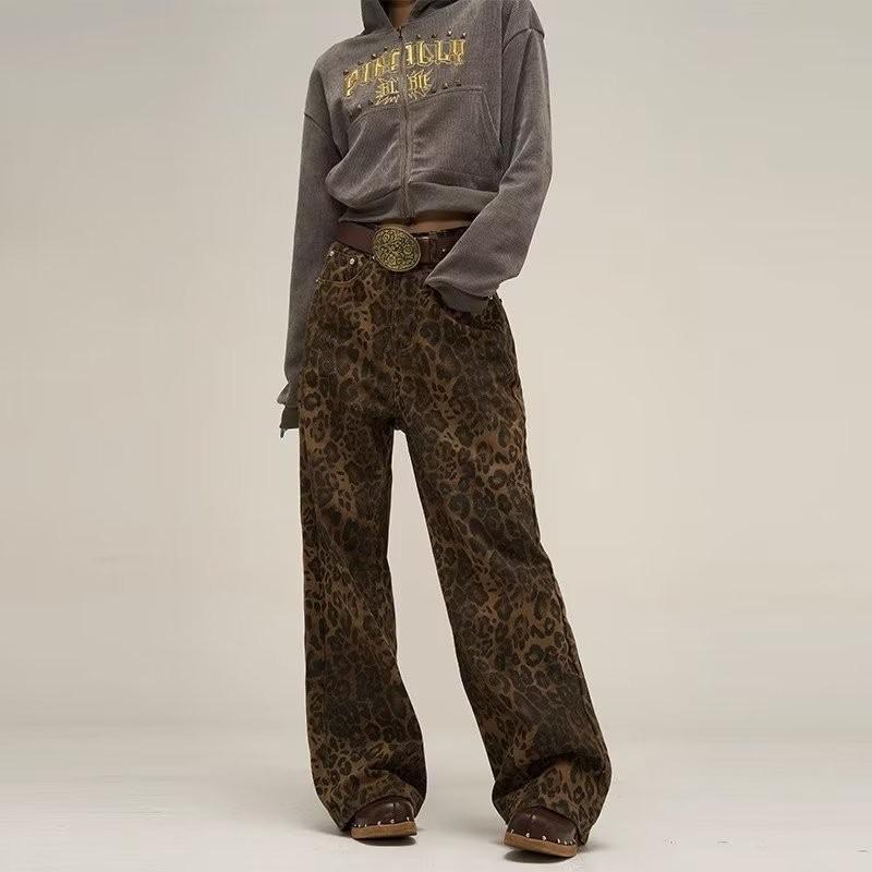 Джинсы женские Design Sense Trendy Old Washed Loose Straight Wide Leg Trousers S black Fancy Style Studio