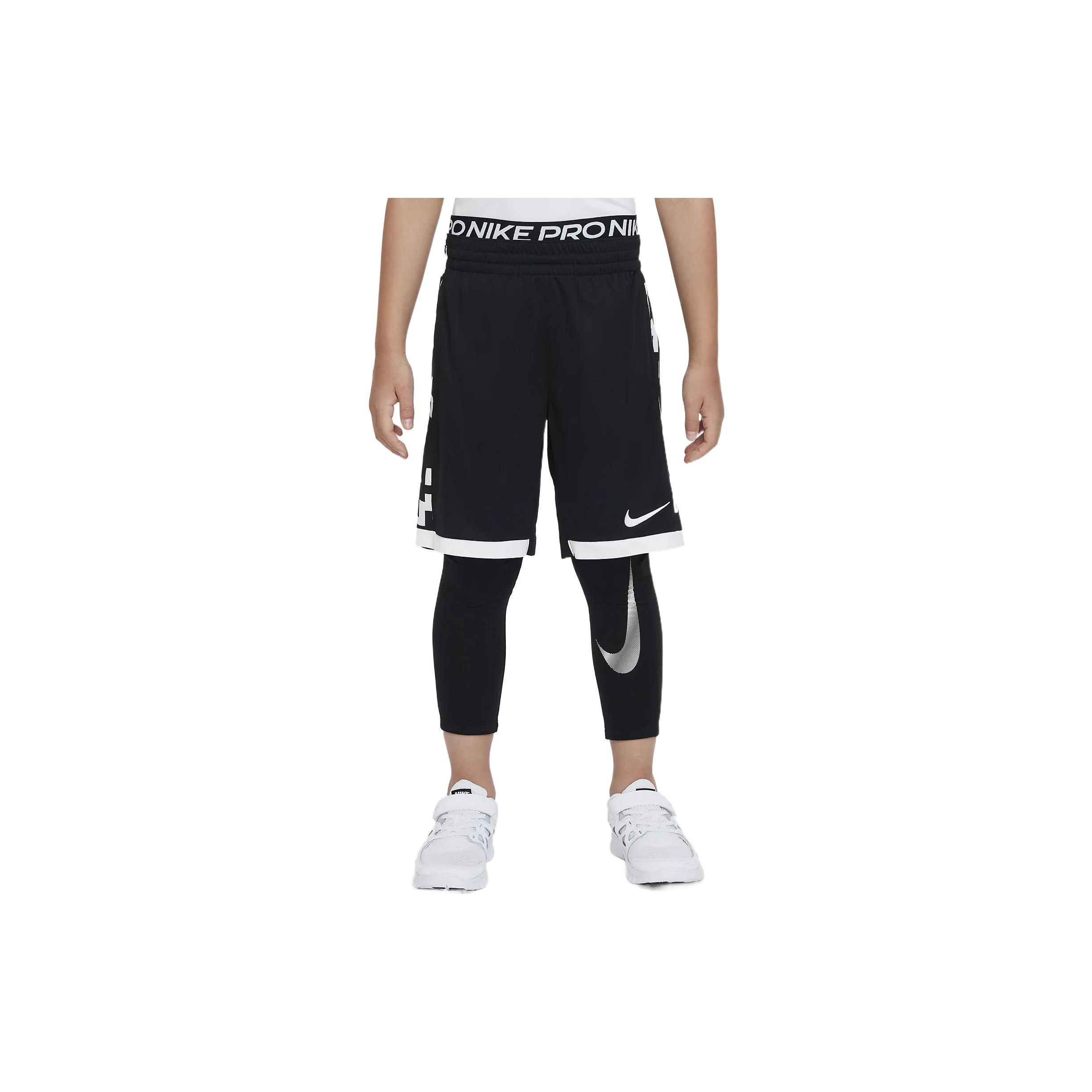Nike Kids Logo Print Training Casual Knit Sports Pants Kids bottoms Black DV3245-010 L gray