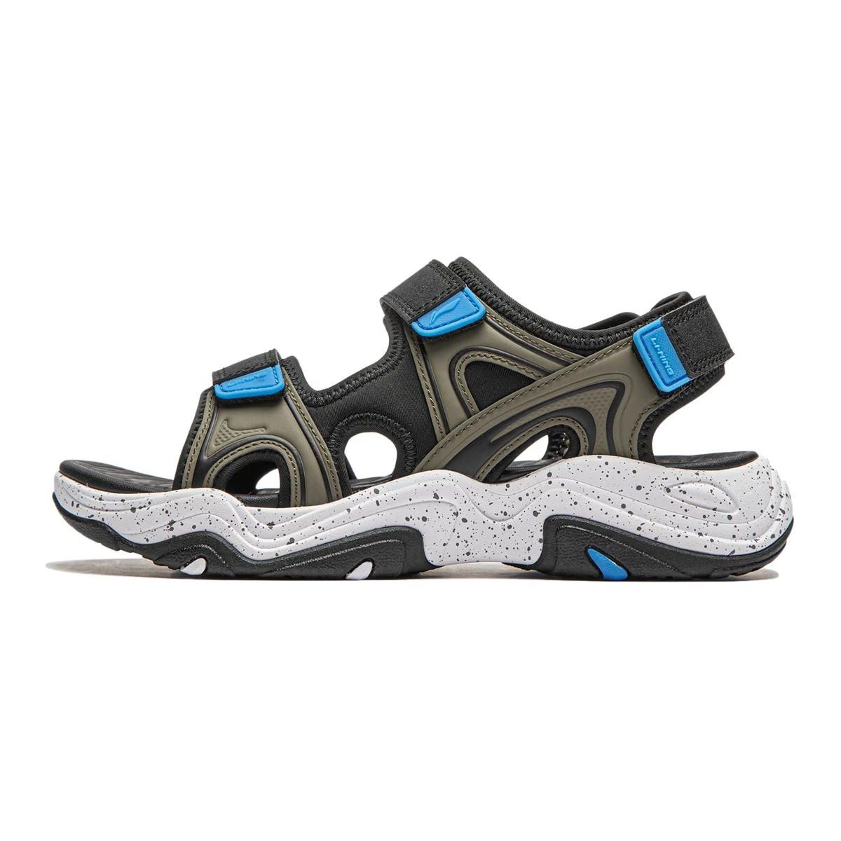 Li Ning Kids Sports Lifestyle Series Koko Simple Casual Sandals Детские сандалии Черный Зеленый YKUU022-5 32 gray Li-Ning
