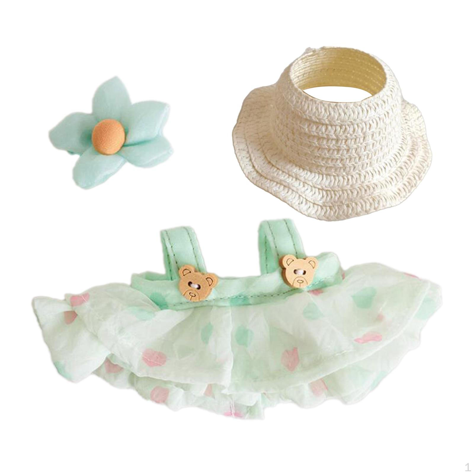 3x Платье для куклы Милое косплей кукольная одежда для 15-17см DIY Девочка Style B beige Colorful summer
