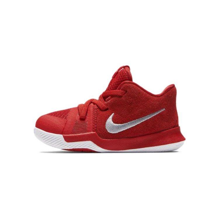 Nike Kyrie 3 Удобные Универсальные Нескользящие Амортизирующие Прочные Поддерживающие Легкие Средние Кроссовки для Ходьбы Детская Обувь Красный Белый 869984-601 27 brown