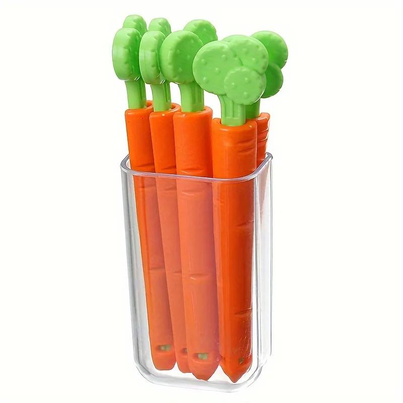 5 шт. PP зажимы для запечатывания в форме моркови – Многоцелевые зажимы для пакетов с едой для кухни и дома (Зажимы для хранения продуктов питания) red Modern Home Furnishing