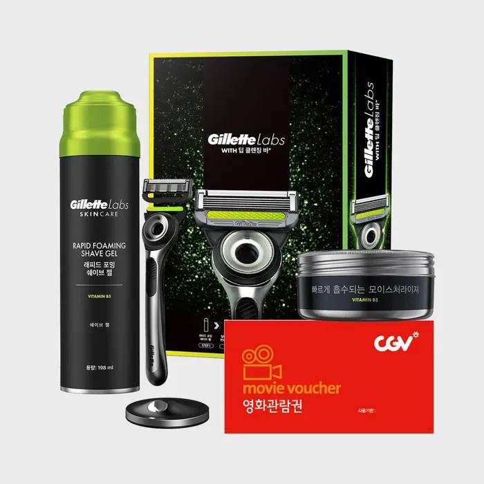 Подарочный набор бритвенный станок Gillette Deep Cleansing Bar + Билет в CGV на 1 человека Gillette Razor Gift (G121~S361) black